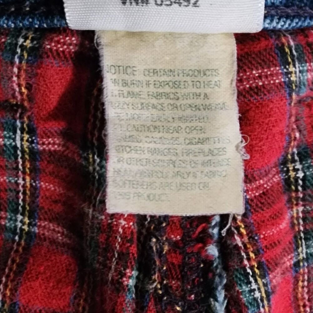 L.L.Bean Womens 12P Petite High Rise Jeans Blue Flannel Lined Plaid 100% Cotton - Picture 9 of 10